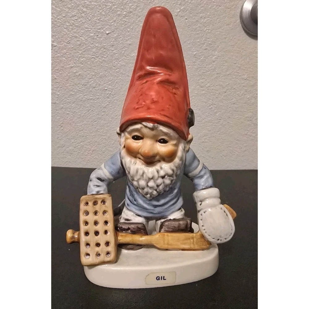 Goebel Co-Boy Gnome Gil the Hockey Goalie Germany Made 17 528-17 Figure Statue